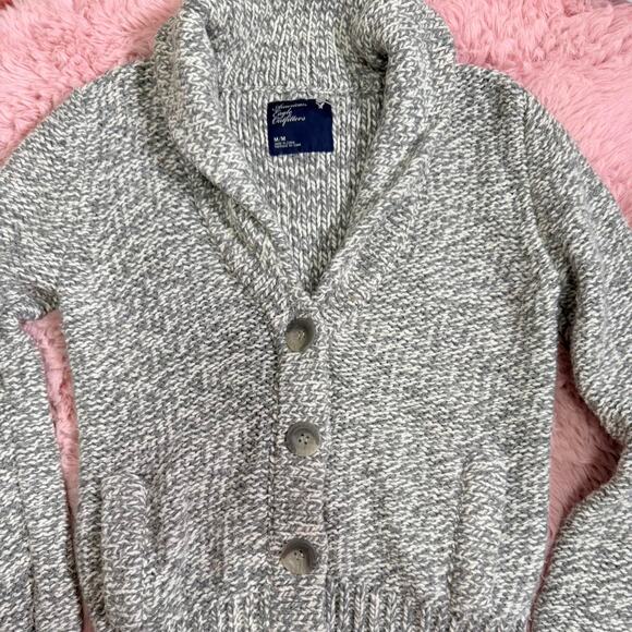 Gray y2k american eagle knit cardigan with pockets - Picture 4 of 7